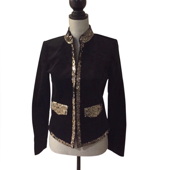 Michael Kors Black Velvet Jacket w/ Sequins ~ NWT - Picture 9 of 16